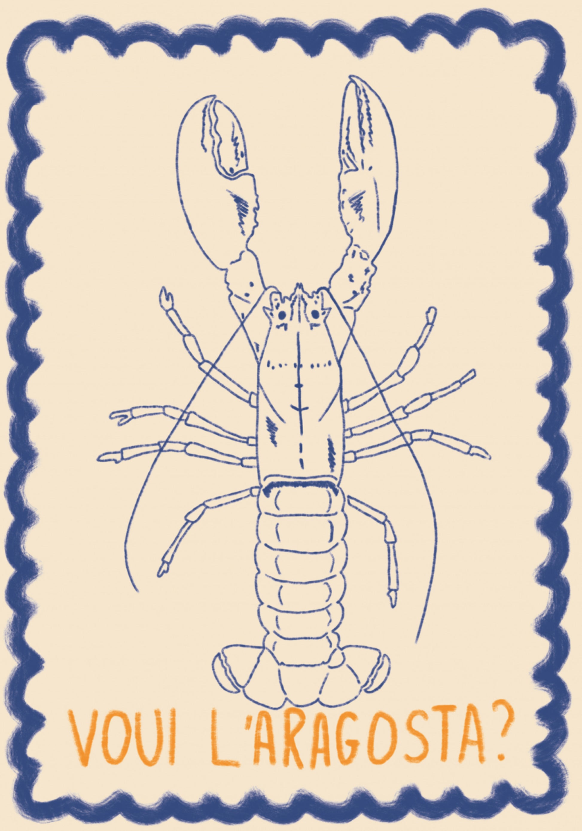 Italian Lobster Drawing