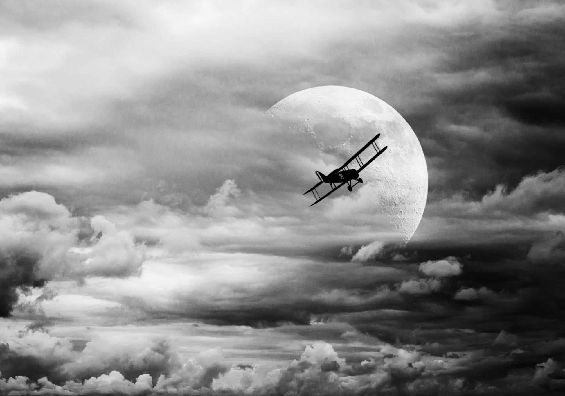Biplane Moon Flight