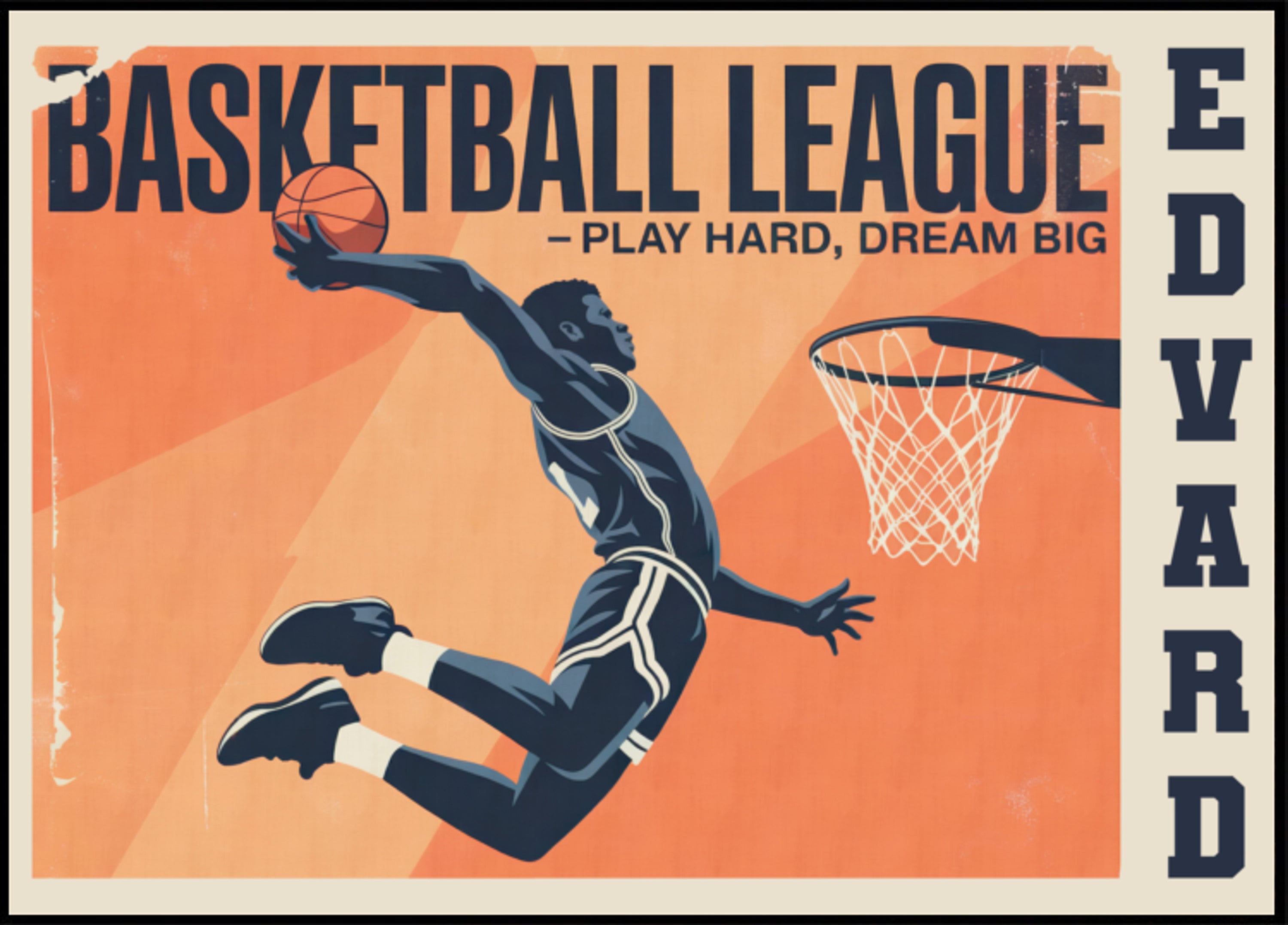 Vintage basketball kampplakat