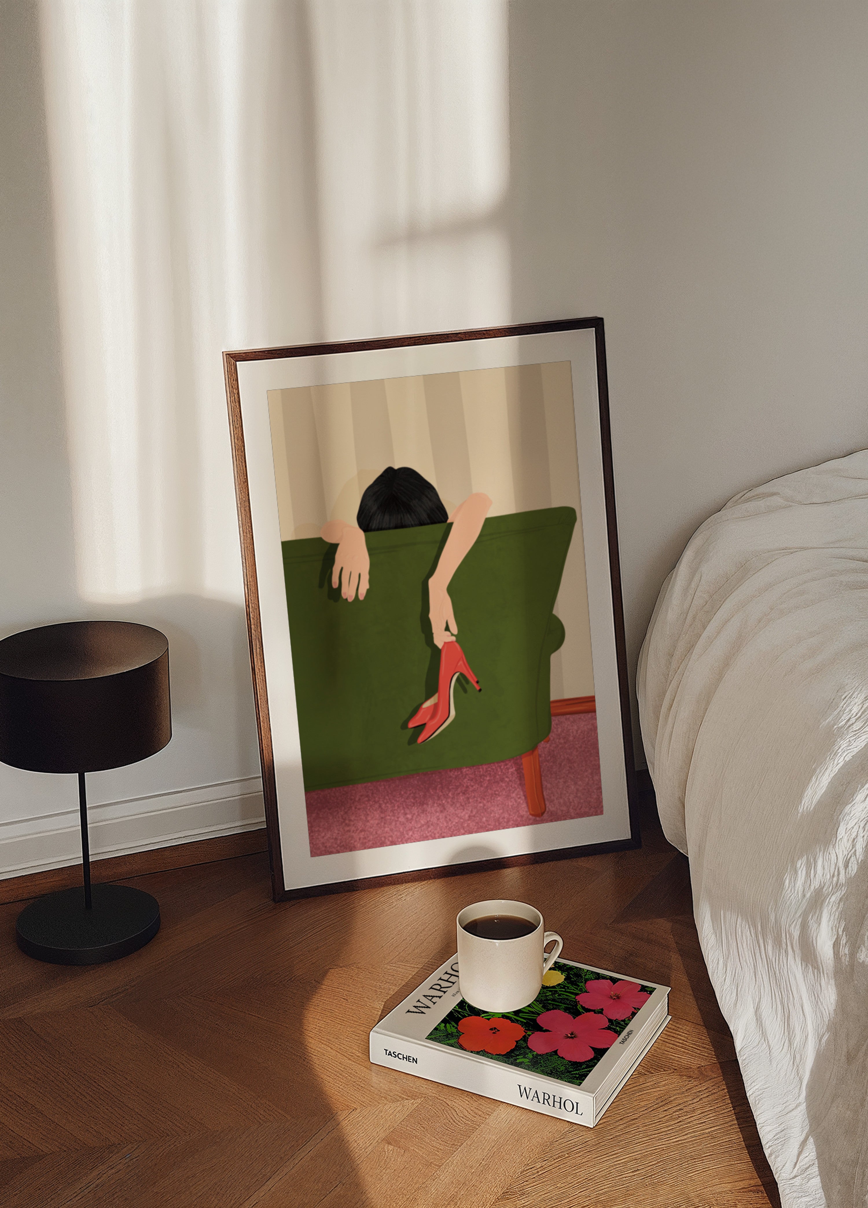 Woman Resting Red Heels