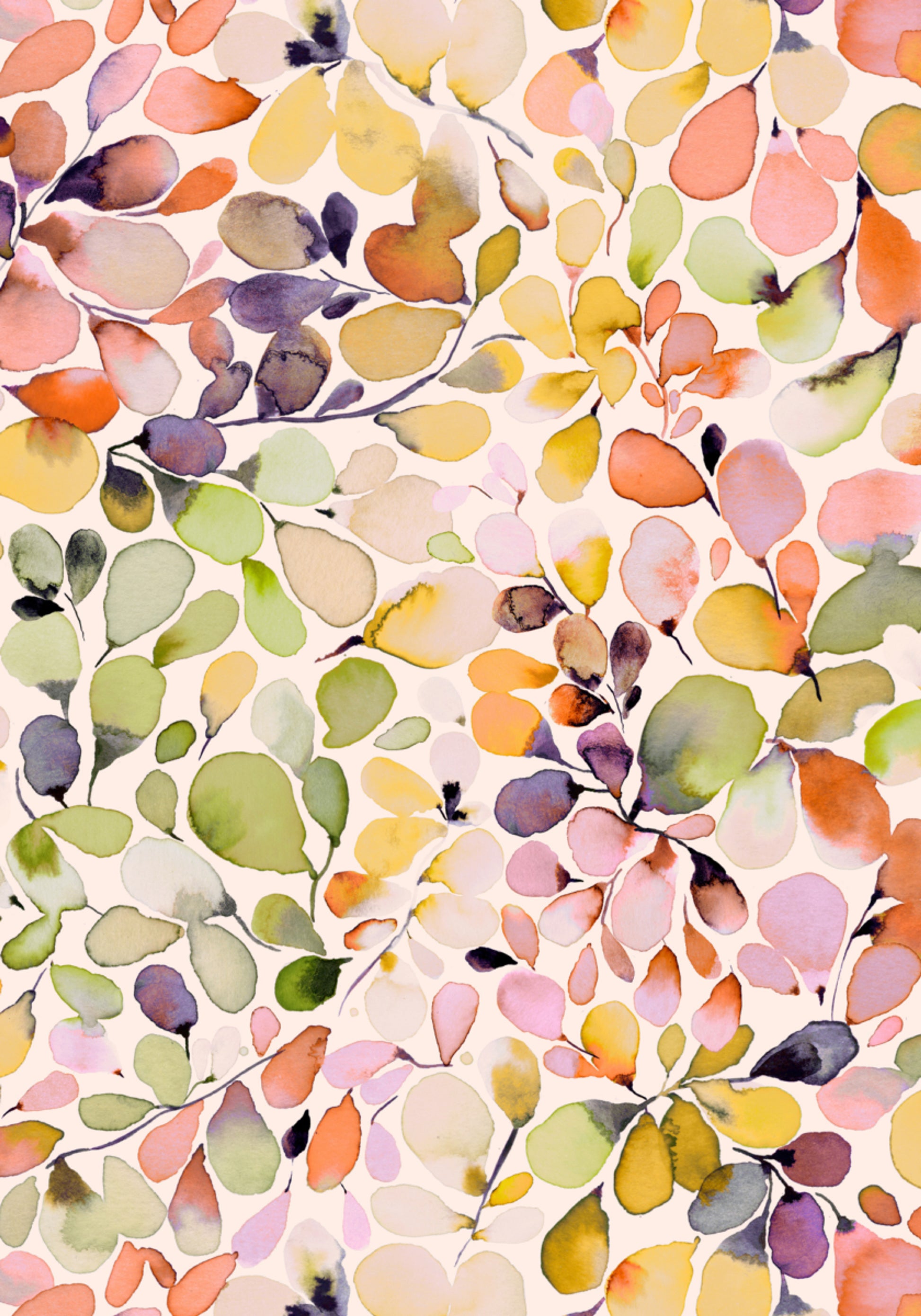 Colorful Watercolor Leaves
