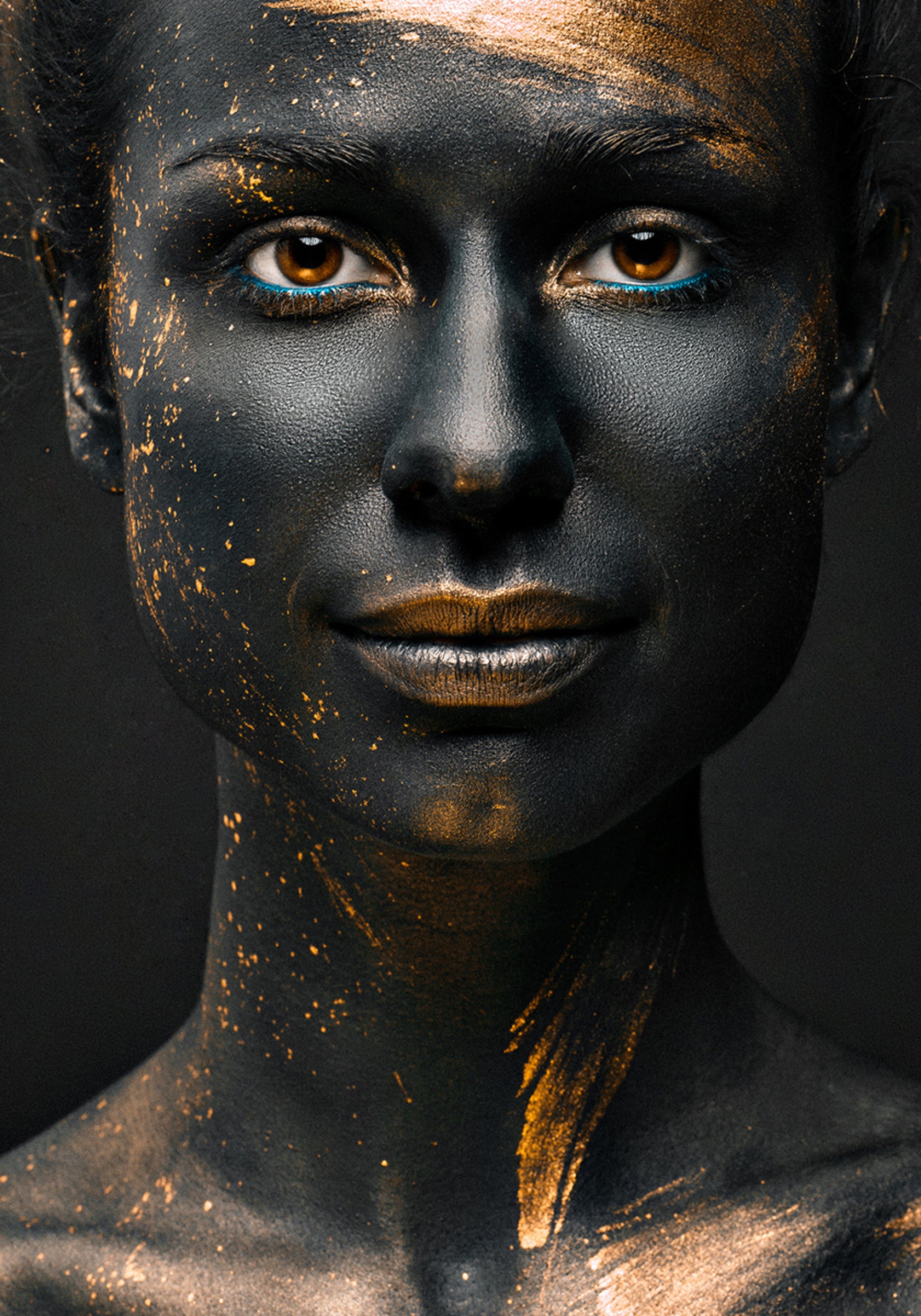 Black Gold Splatter Portrait