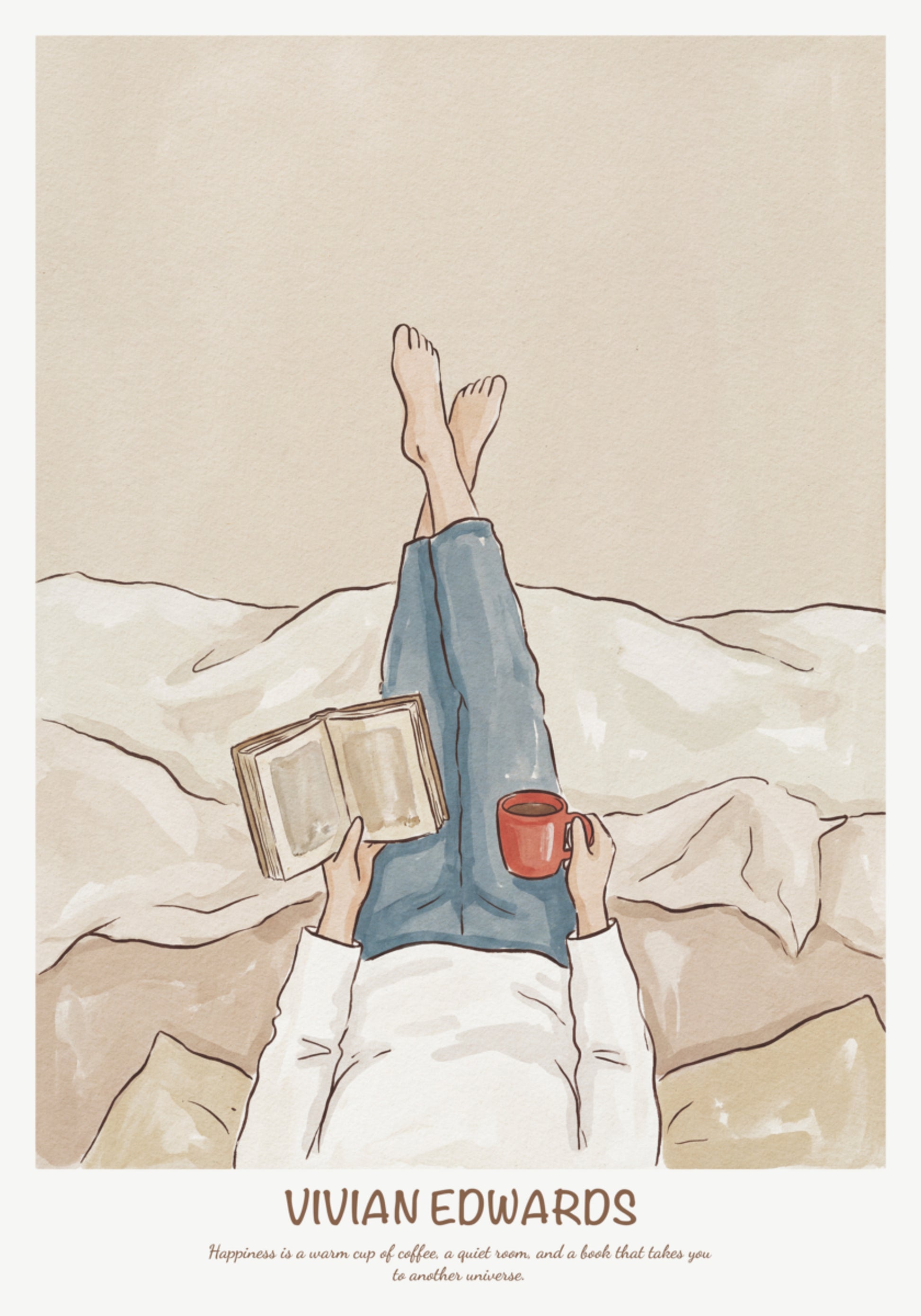 Kaffe og læsningIllustration
