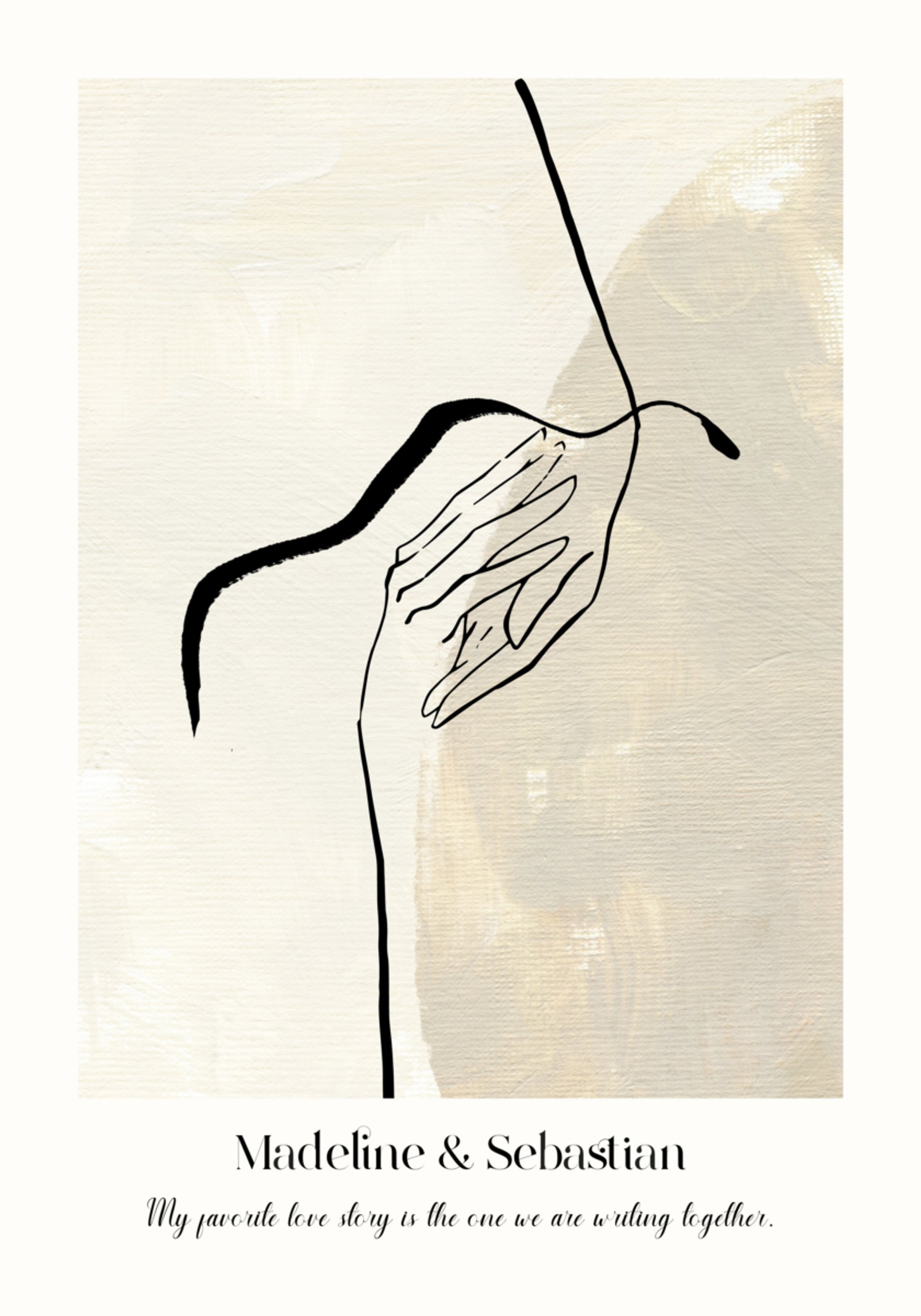 Minimalistisk Abstrakt Elskovslinje Kunstplakat