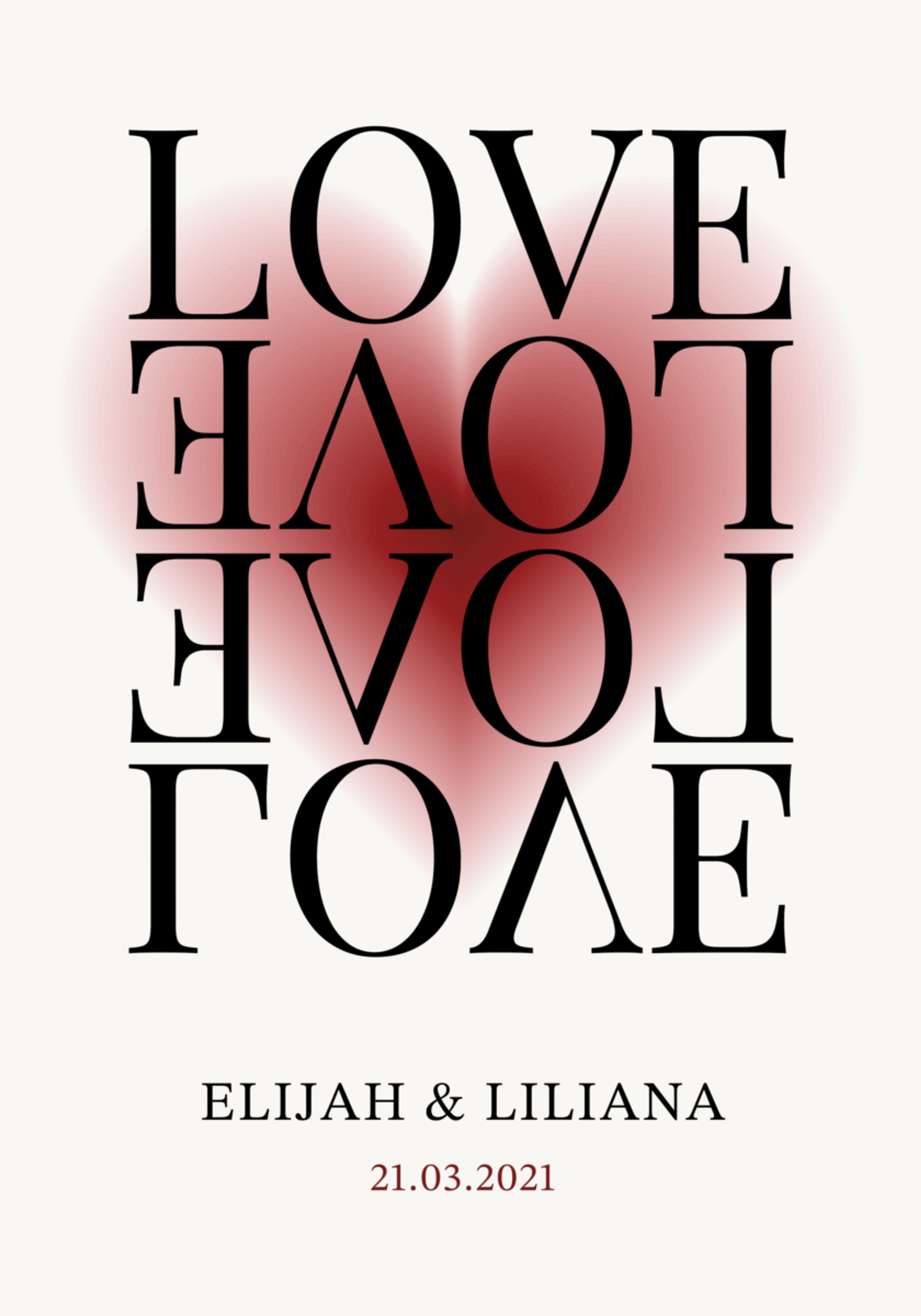 Personlig love-refleksionskunst print