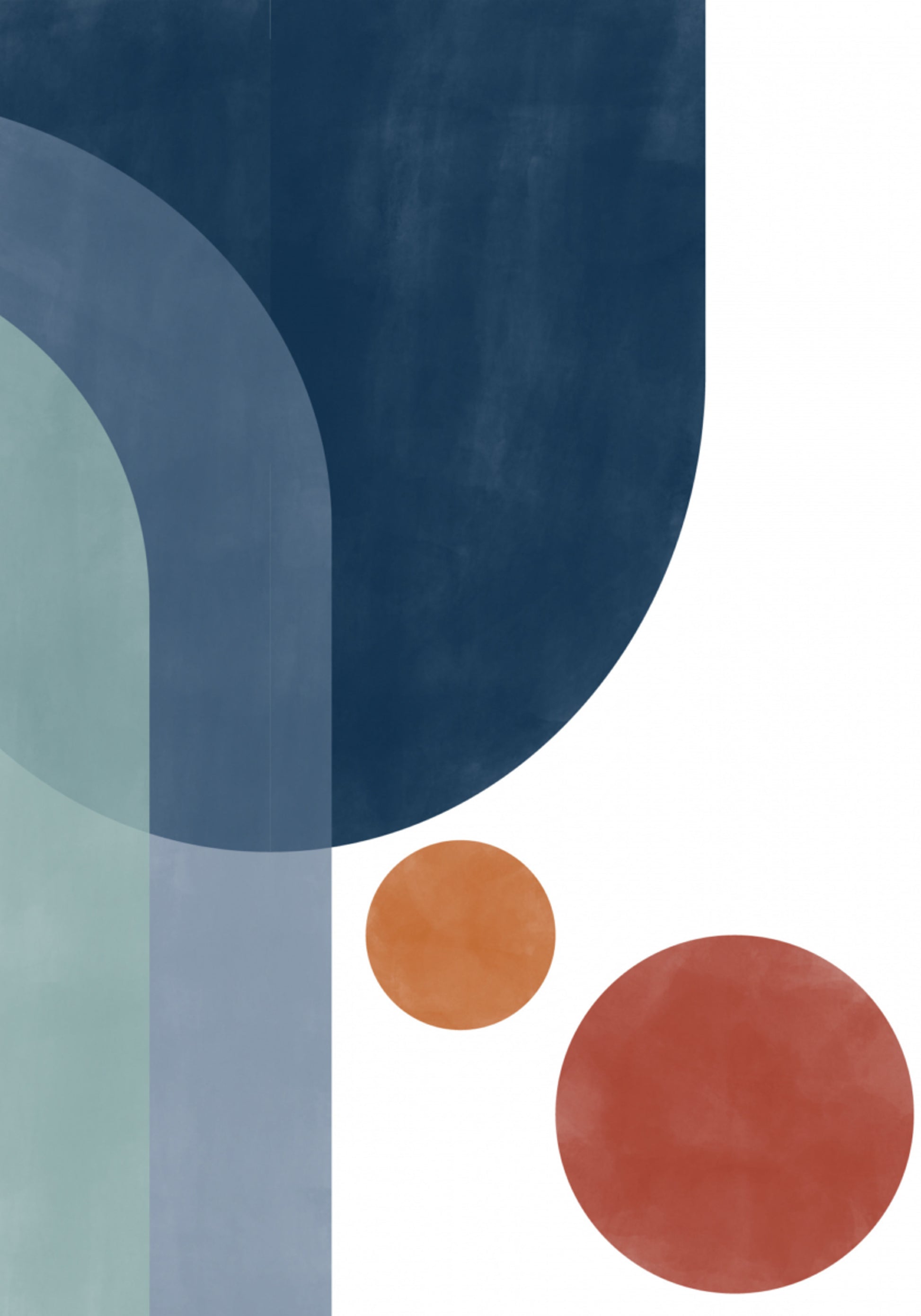 Geometric Blue Orange Abstract