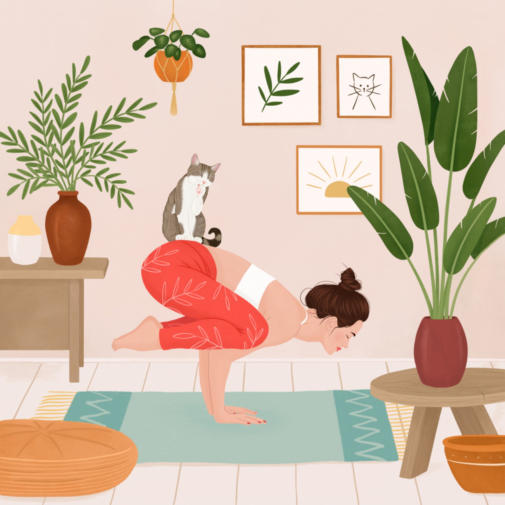 Peaceful Yoga Cat