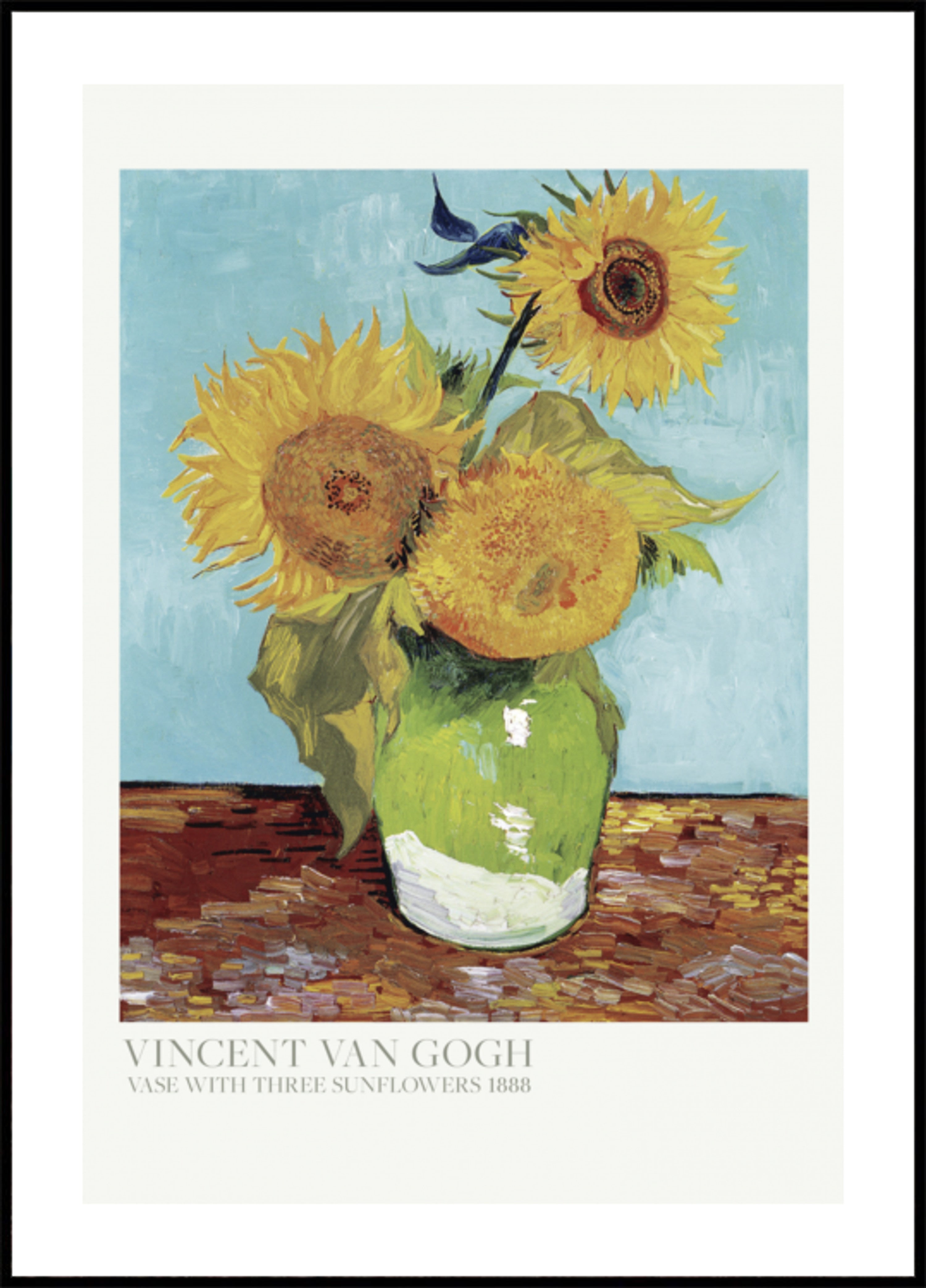 Vase With Three Sunflowers