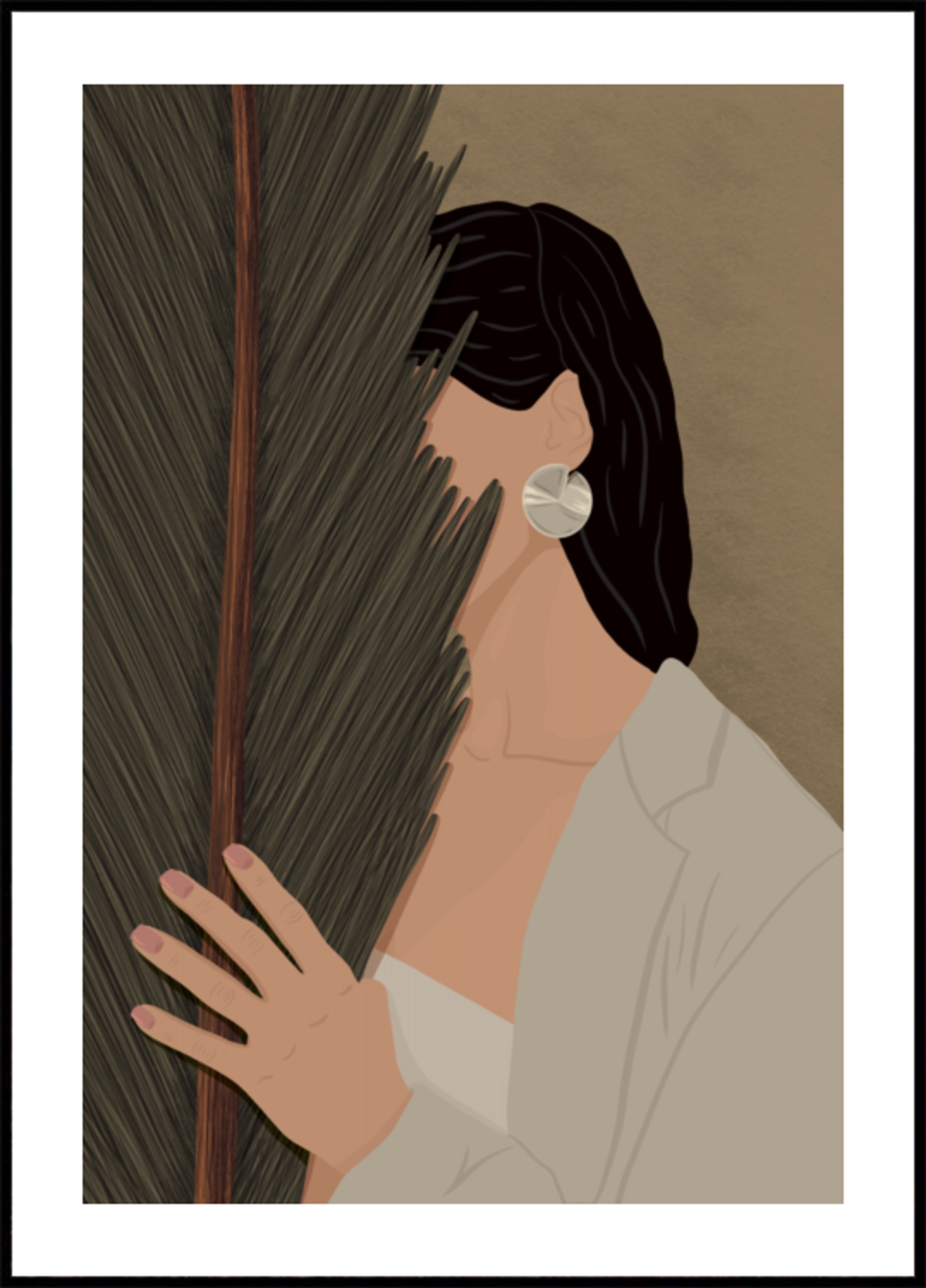 Serene Palm Woman