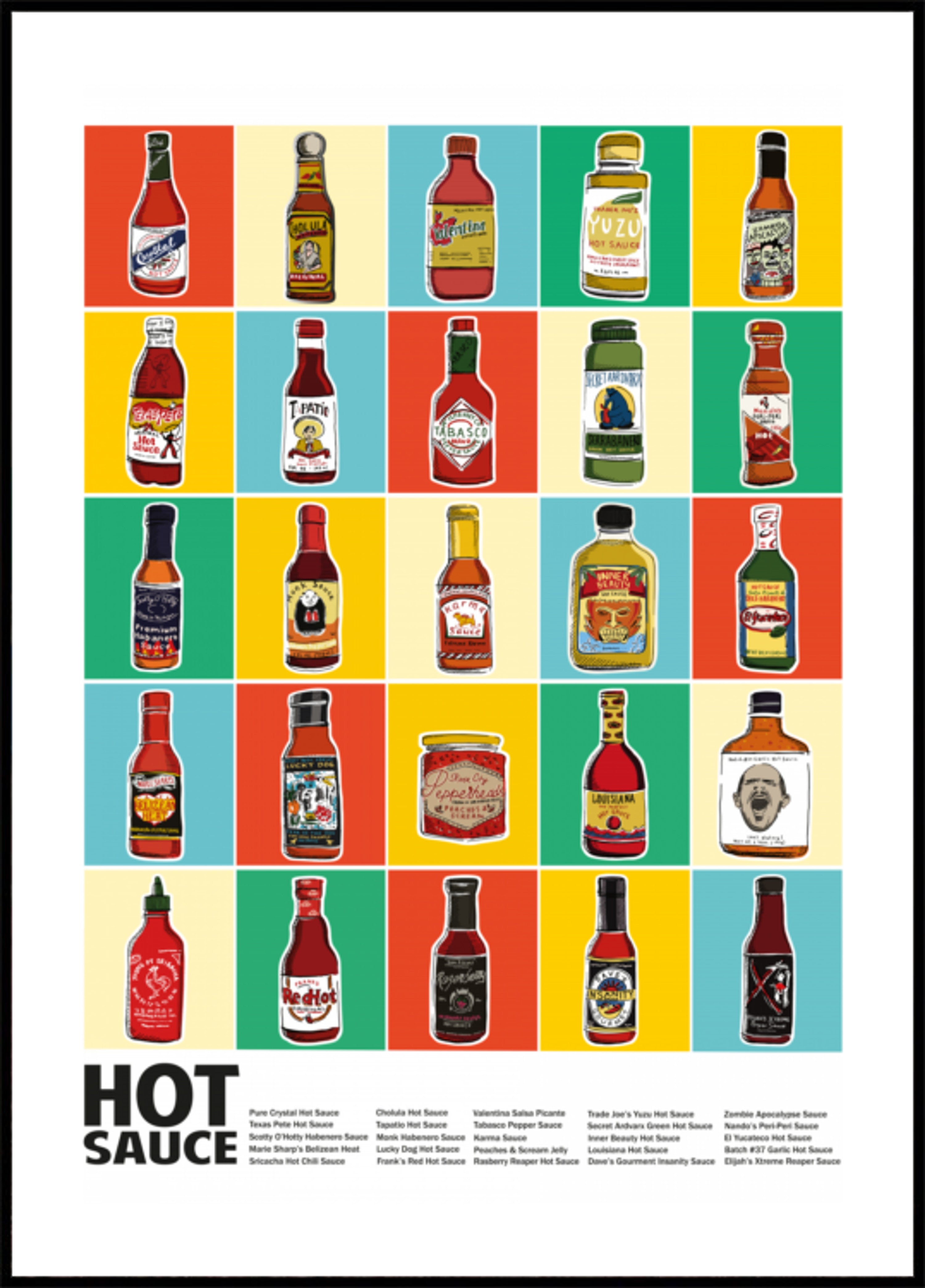 Colorful Hot Sauces