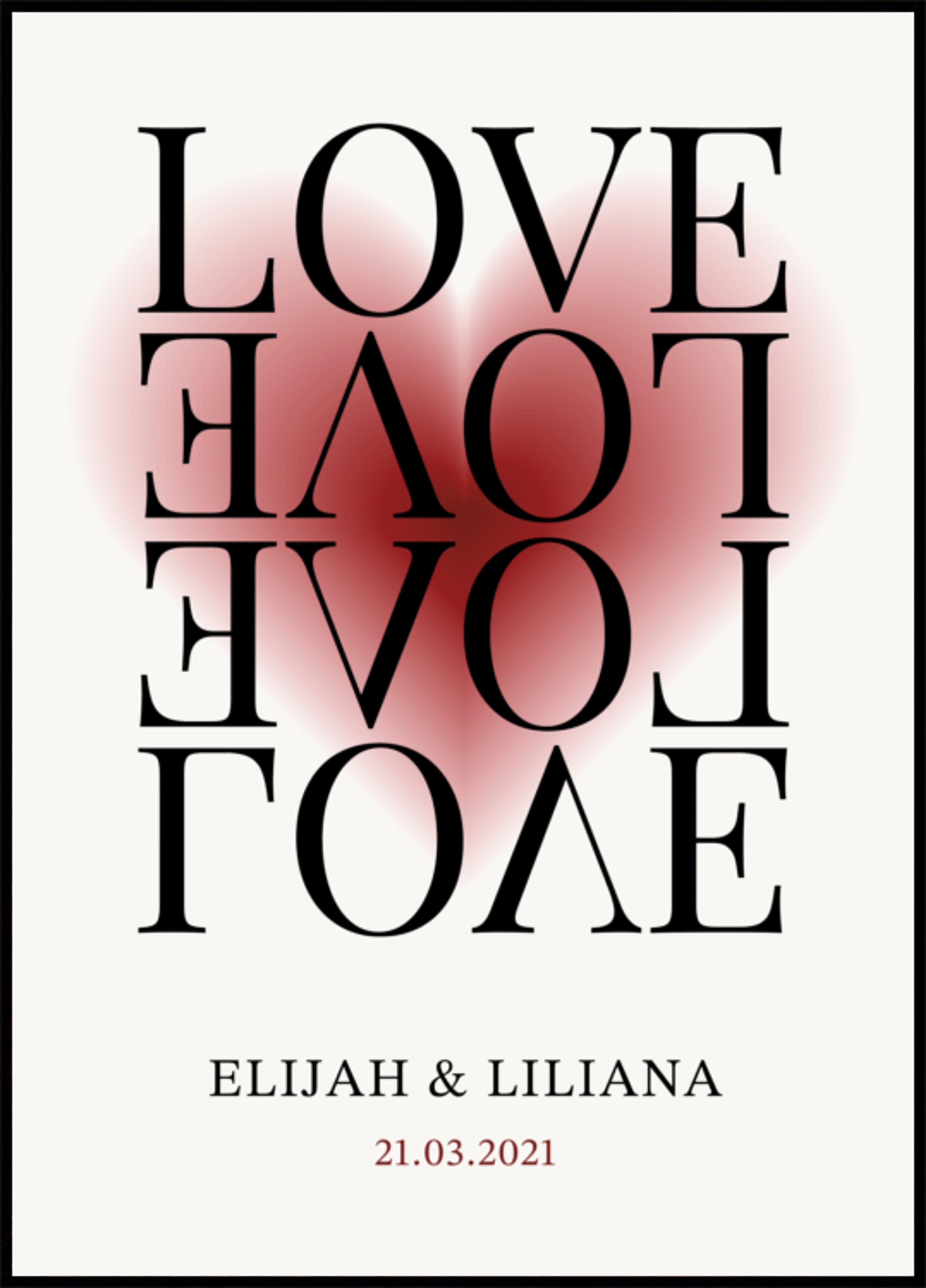 Personlig love-refleksionskunst print