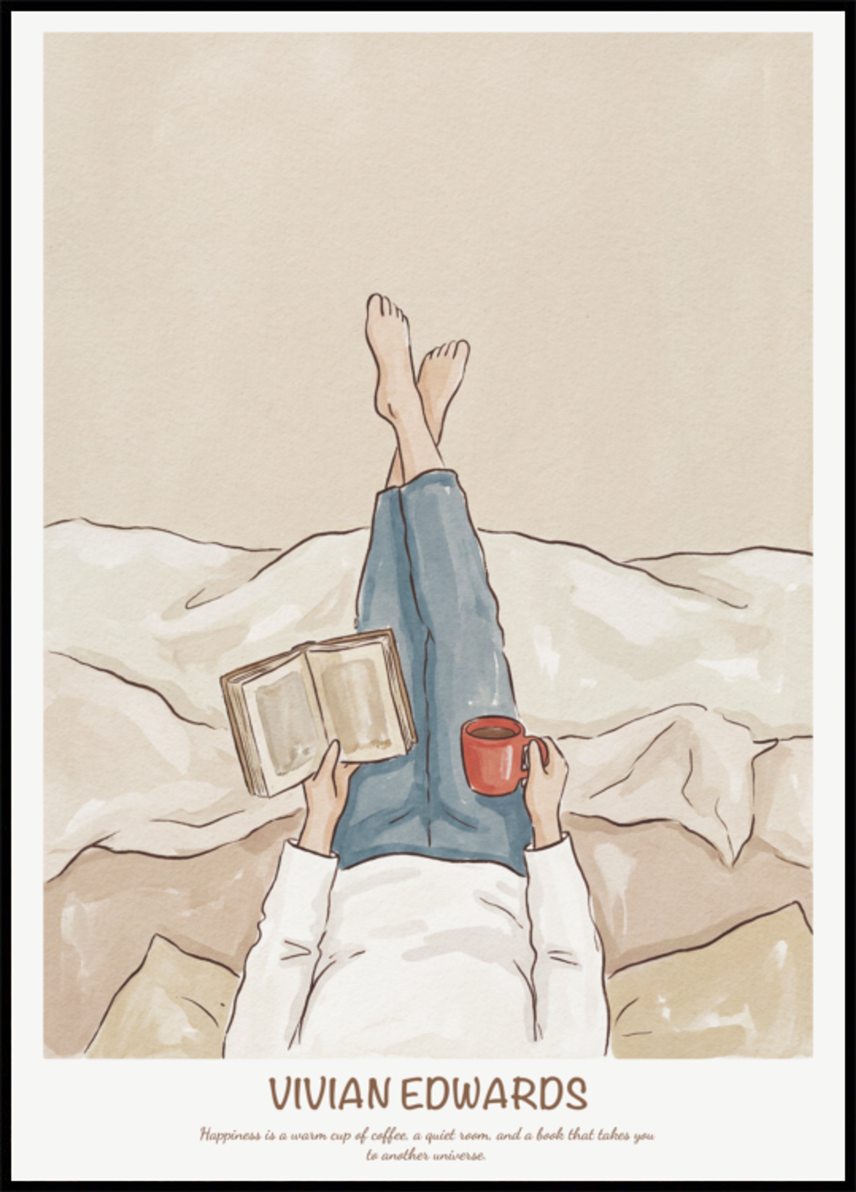 Kaffe og læsningIllustration