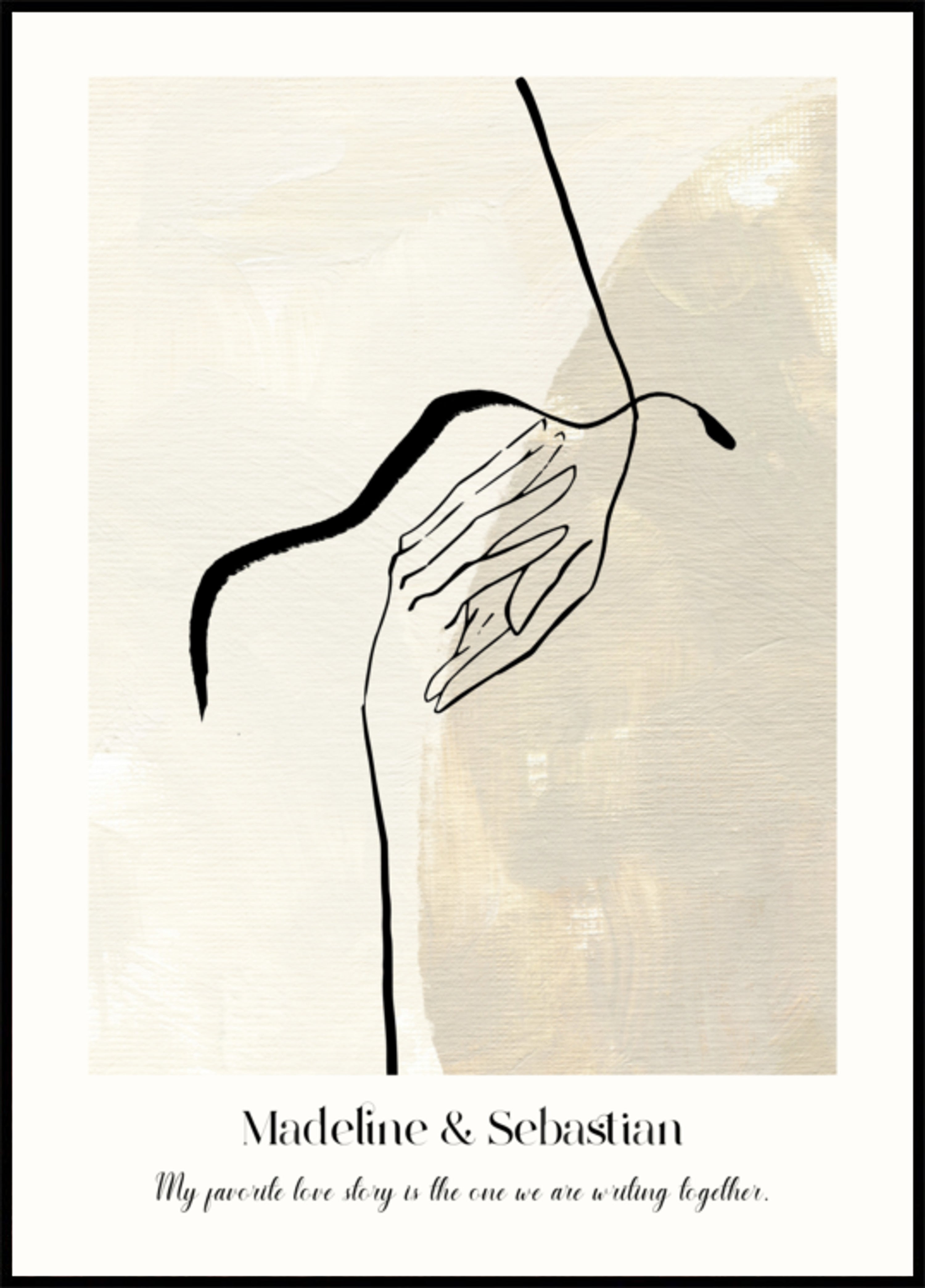 Minimalistisk Abstrakt Elskovslinje Kunstplakat
