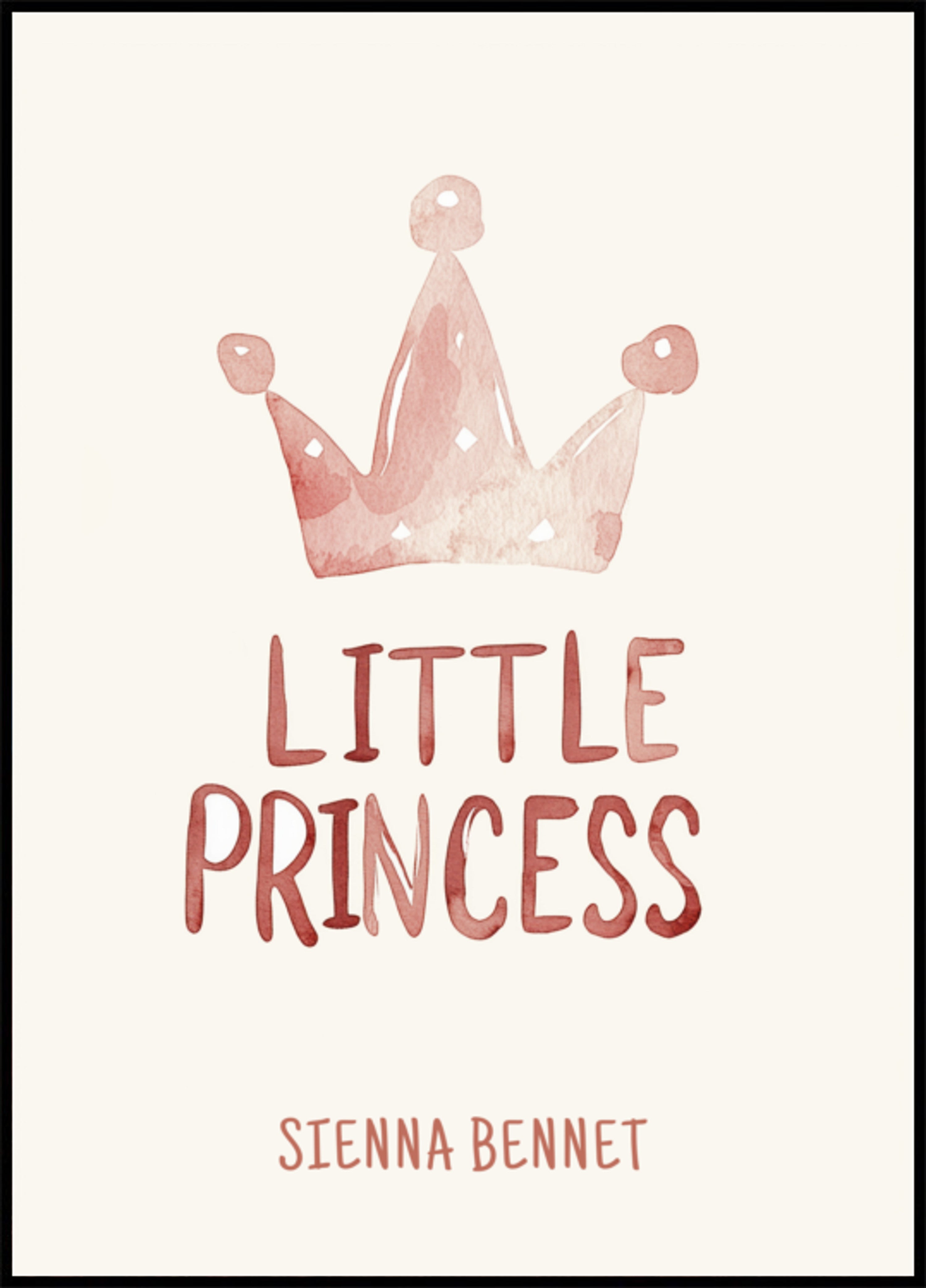 Akvareleling med krone til lille prinsesse