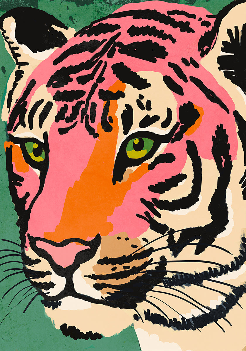 Vibrant Tiger Gaze Plakat - Posterbox