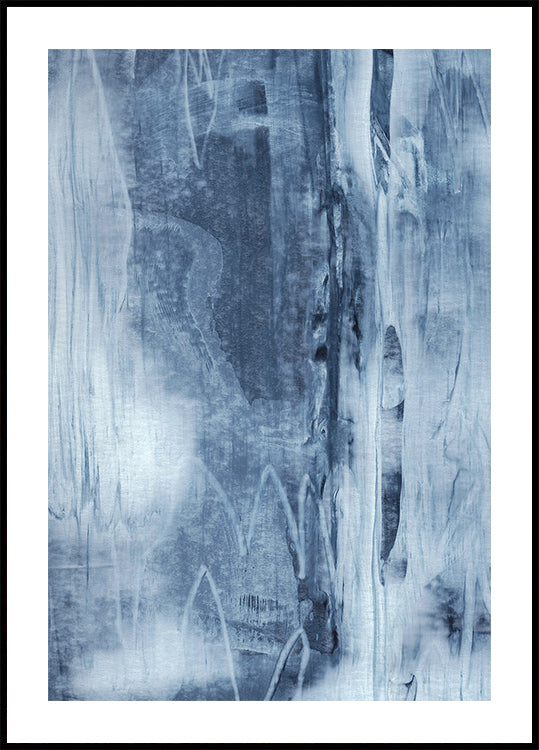 Blue Texture Flowing Vertical Lines Plakat - Posterbox