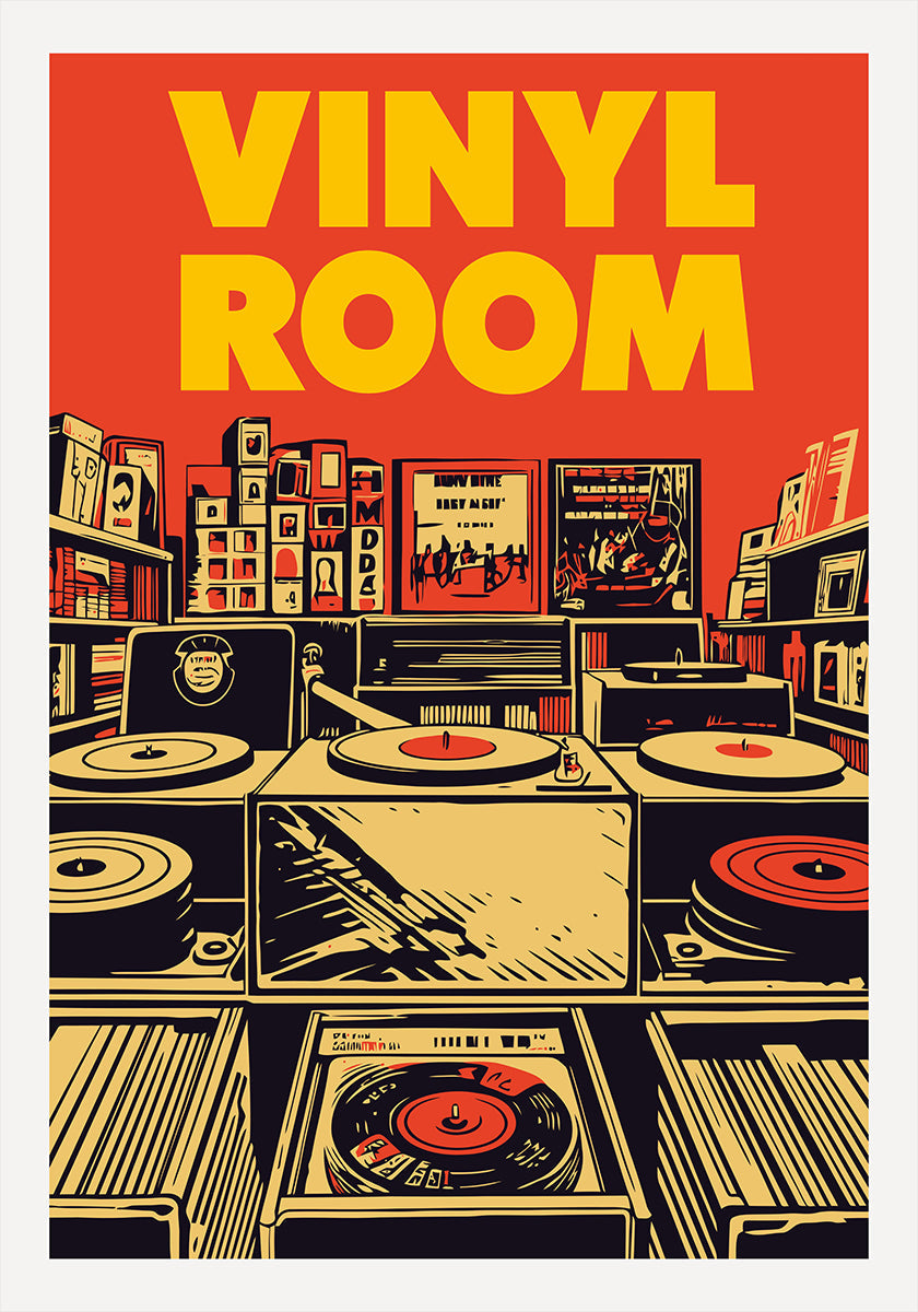 Vinyl Room Art Print Plakat - Posterbox