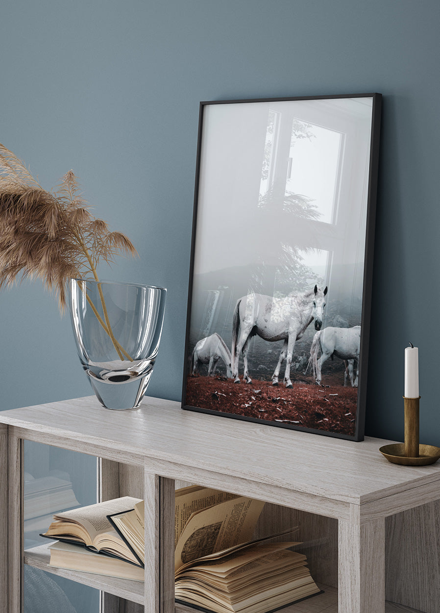 White Horses in The Fog Plakat - Posterbox.dk