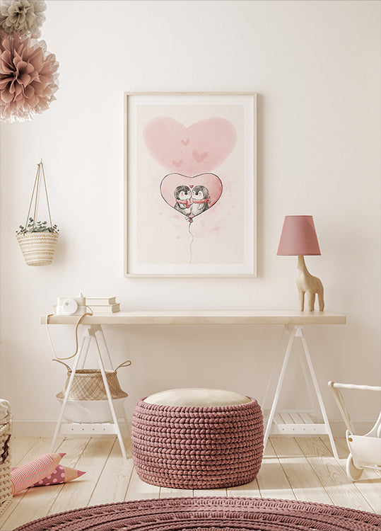 Penguin in love Plakat - Posterbox